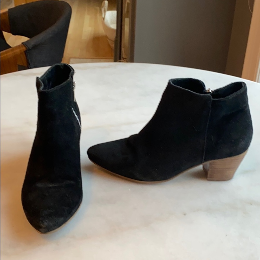 Black suede bootie